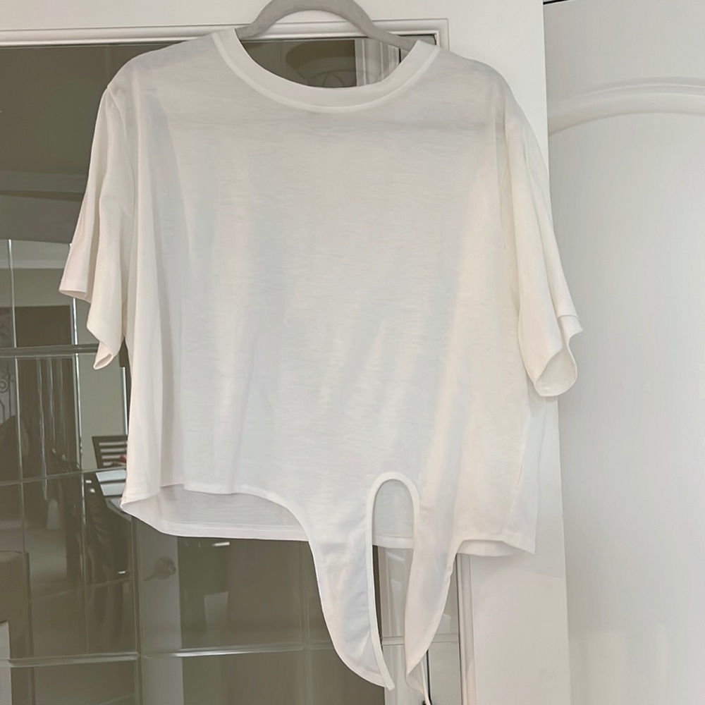 Plain White Top with a Tie